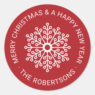 Modernes Snowflake Weihnachtsgeschenk Tag Stickers