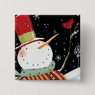 Modernes Snowmen-Winter-Zuhause Button