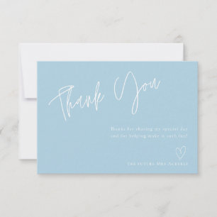 Modernes Soft Blue Brautparty Vielen Dank. Dankeskarte