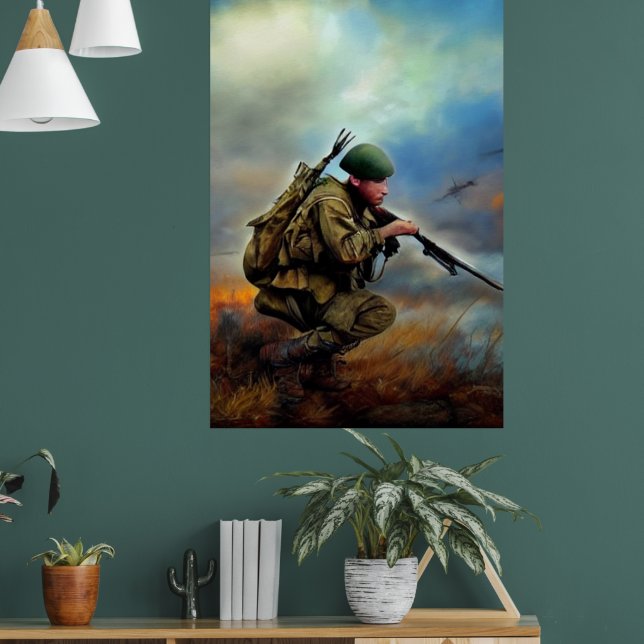 Modernes Soldat AI Digital Art Poster #01 (Wohnzimmer 1)