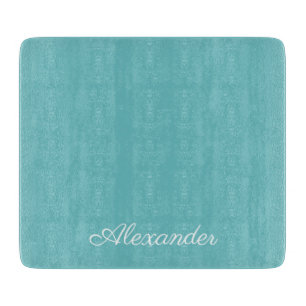 Modernes Solid Aquamarin Blue Template Weiße Schri Schneidebrett