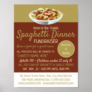 Modernes Spaghetti Dinner Fundraiser Event Poster