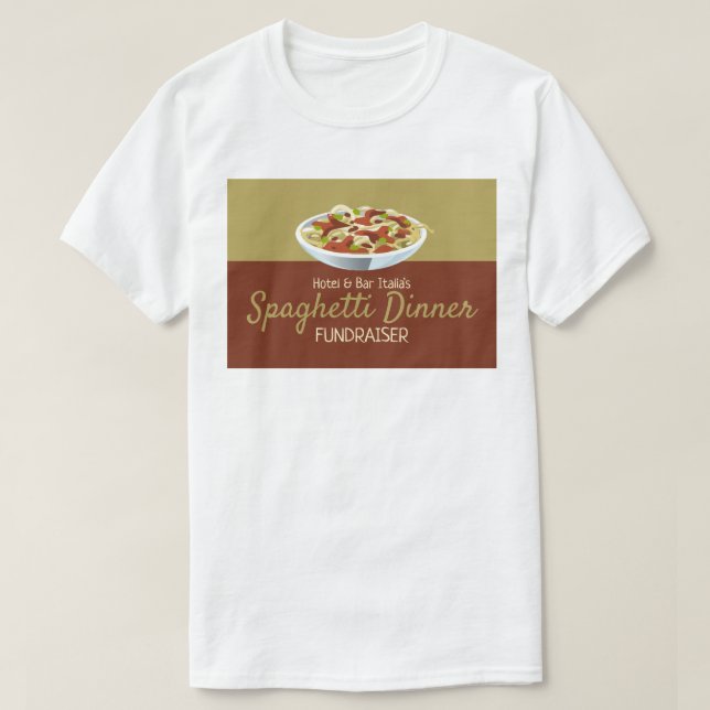 Modernes Spaghetti Dinner Fundraiser Event T-Shirt (Design vorne)
