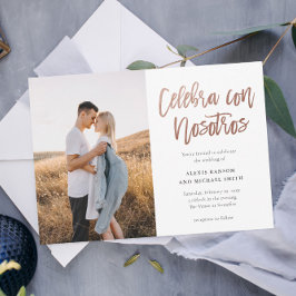 Modernes Spanisches Celebra con Nosotros Foto Wedd Einladung