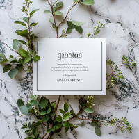 Modernes Spanisches Gracias | Beileid Vielen Dank