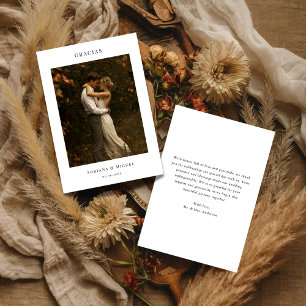 Modernes Spanisches Hochzeitsgracias-Foto Dankeskarte