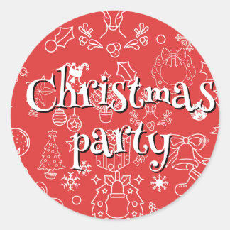Modernes Sparkle und Chef: Weihnachten Party Runder Aufkleber