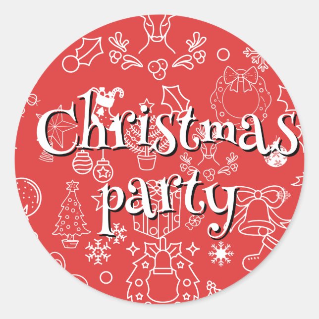 Modernes Sparkle und Chef: Weihnachten Party Runder Aufkleber (Vorderseite)