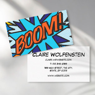 Modernes Spaß-Comicbuch BOOM Visitenkarte