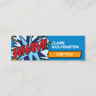 Modernes Spaß-Comicbuch WHAM Mini Visitenkarte