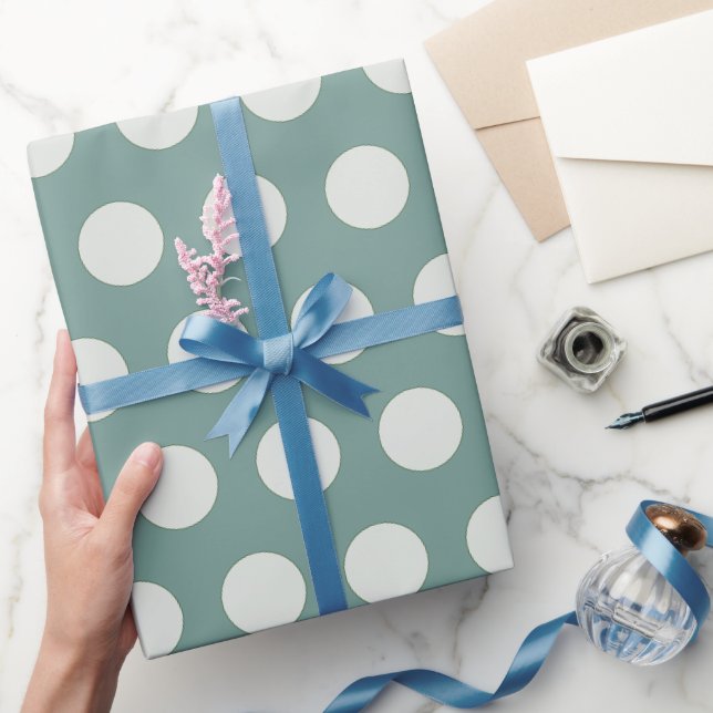 Modernes Spearmint und Elfenbeinpolka Weihnachten Geschenkpapier (Schenken)