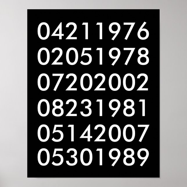 Modernes Special Dates Poster (Vorne)