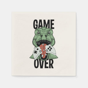 Modernes Spiel über T-Rex Dinosaur Video Gamers Serviette