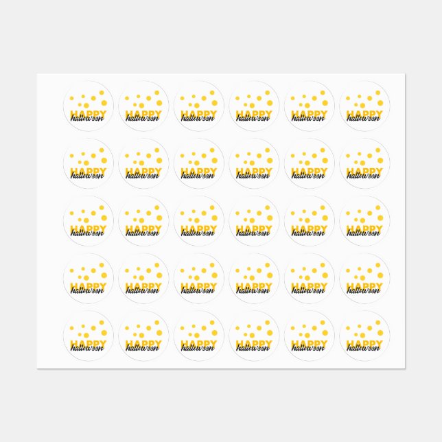 Modernes, spielerisches Design von Happy Halloween Etiketten (Blatt)