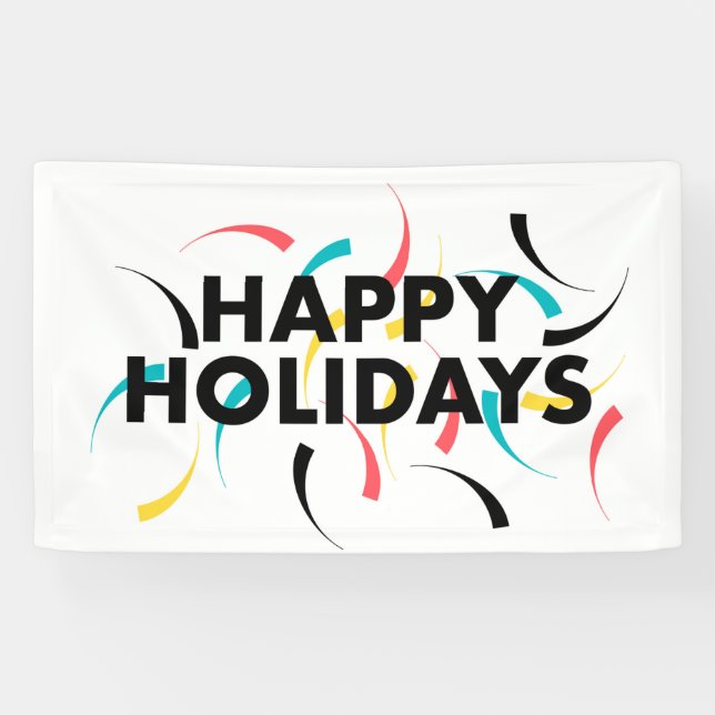 Modernes, spielerisches Design von "Happy Holidays Banner (Horizontal)