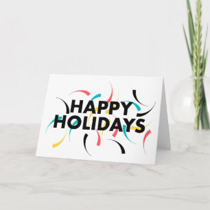 Modernes, spielerisches Design von "Happy Holidays Karte