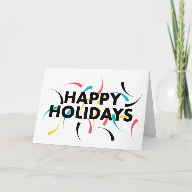 Modernes, spielerisches Design von "Happy Holidays Karte (Vorderseite)