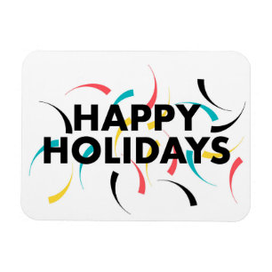 Modernes, spielerisches Design von "Happy Holidays Magnet