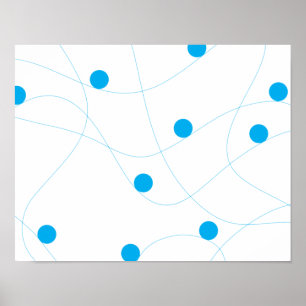 Modernes, spielerisches, lustiges, niedliches Blau Poster