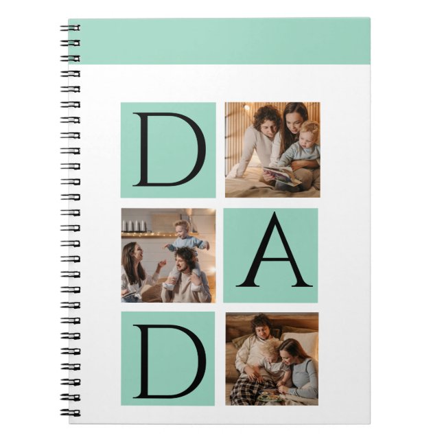 Modernes Spiral-Foto-Notebook - 5-Foto Collage Notizblock (Vorderseite)