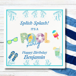 Modernes Splish Splash Boys Pool Party Napkins Serviette