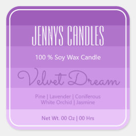 Modernes Square Border Pastel Rainbow Ombre Lilac Quadratischer Aufkleber