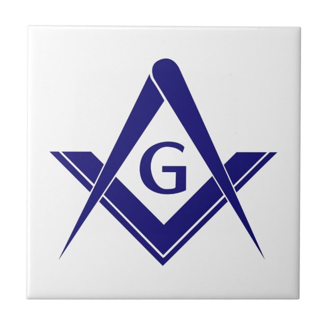 Modernes Square & Compasses Fliese (Vorderseite)