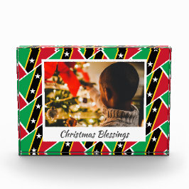 Modernes ST KITTS NEVIS FLAG Weihnachtszucht Fotoblock