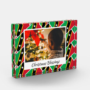 Modernes ST KITTS NEVIS FLAG Weihnachtszucht Fotoblock