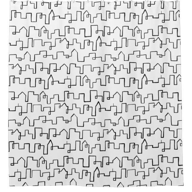 Modernes Stadtbild Duschvorhang (Vorderseite)