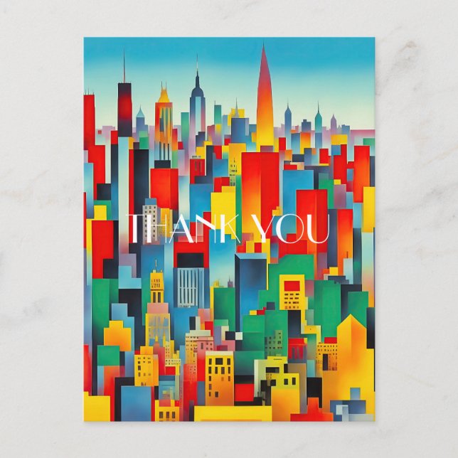 Modernes Stadtbild Skyline Postkarte (Vorderseite)