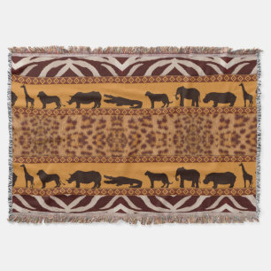 Modernes Stammes- Afrikanisches Jaguar-Muster Tier Decke