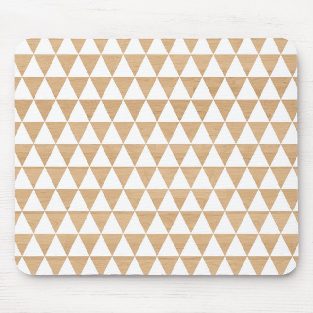 Modernes Stammes- hölzernes geometrisches schickes Mousepad (Vorne)
