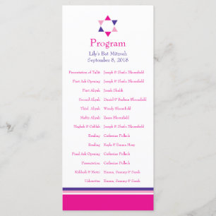 Modernes Star-Bat-Mitzvah-Programm Programm