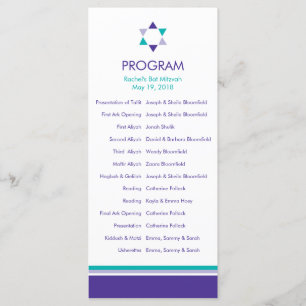 Modernes Star-Bat-Mitzvah-Programm Programm