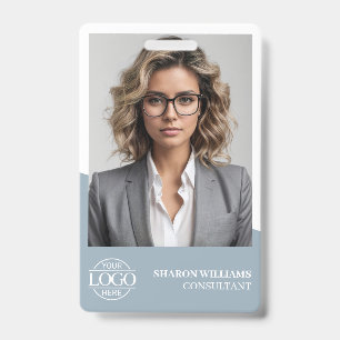 Modernes Staubblaues Mitarbeiterfoto Firmenlogo Ausweis
