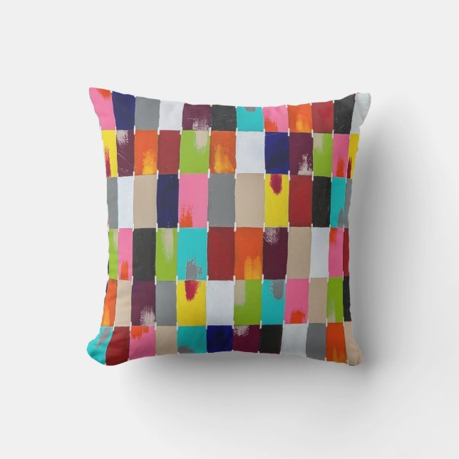 Modernes Steppkissen 16 x 16 im Freien Kissen (Vorderseite)