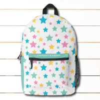 Modernes Sternmuster Rosa Minze Personalisierter N