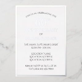 Modernes stilvolles 60. Hochzeitsszenario-Party Folieneinladung