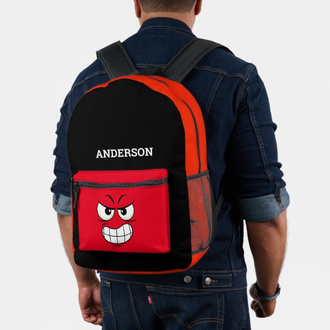Modernes, stilvolles, angry Face Bedruckter Rucksack (Insitu (Modell))