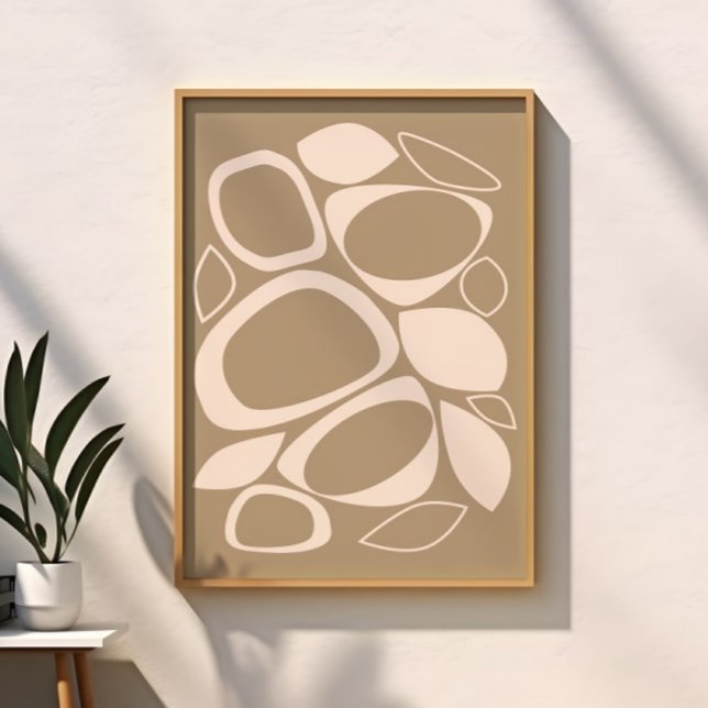 Modernes, stilvolles Beige Cream Abstraktes Muster Poster (Von Creator hochgeladen)