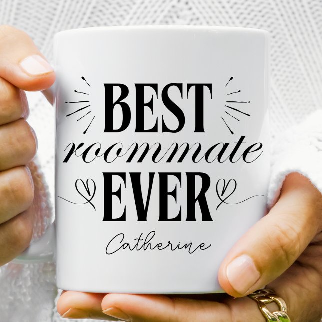 Modernes, stilvolles Best Roommate Personalisiert Zweifarbige Tasse (Von Creator hochgeladen)
