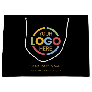 Modernes, stilvolles Black Gold Logo Große Geschenktüte