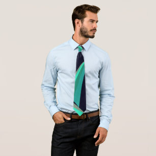 Modernes, stilvolles Blue Green Aqua Aquamarin Tür Krawatte