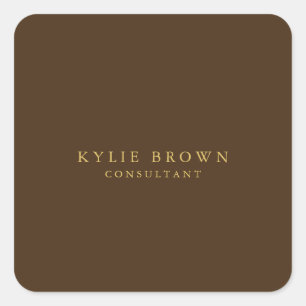 Modernes, stilvolles Braun Gold Beruflich Quadratischer Aufkleber