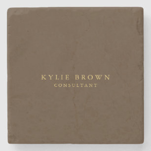 Modernes, stilvolles Braun Gold Beruflich Trendy Steinuntersetzer