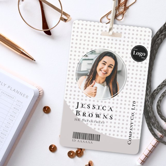 Modernes, stilvolles Business Employee Foto QR Whi Ausweis (Von Creator hochgeladen)