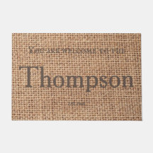 Modernes, stilvolles Design, Familienname Burlap