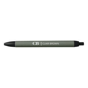 Modernes, stilvolles Forest Green Monogram Kugelschreiber