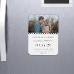 Modernes, stilvolles Foto Lace Einfach Save the Da Magnet<br><div class="desc">Modernes Design des Lace Simple Foto Wedding</div>